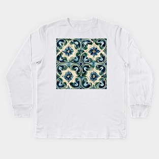 Italian Majolica Tile 25 Kids Long Sleeve T-Shirt